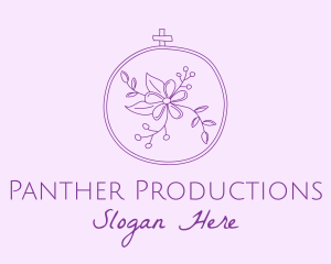 Purple Floral Embroidery logo design