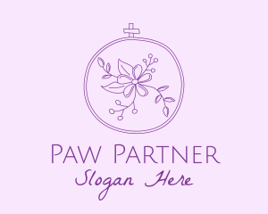 Purple Floral Embroidery logo design