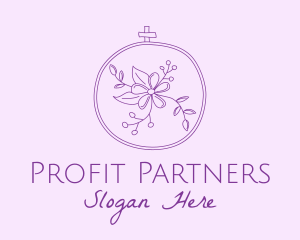 Purple Floral Embroidery logo design