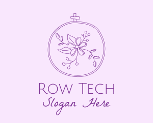 Purple Floral Embroidery logo design