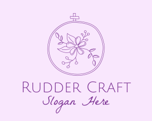 Purple Floral Embroidery logo design