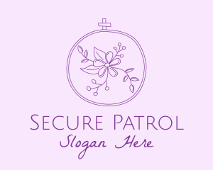 Purple Floral Embroidery logo design