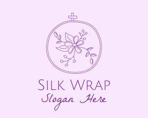 Purple Floral Embroidery logo design