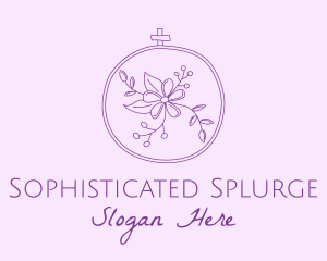 Purple Floral Embroidery logo design