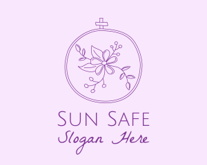 Purple Floral Embroidery logo design