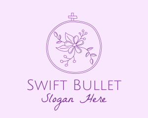 Purple Floral Embroidery logo design