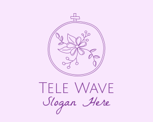 Purple Floral Embroidery logo design