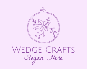 Purple Floral Embroidery logo design