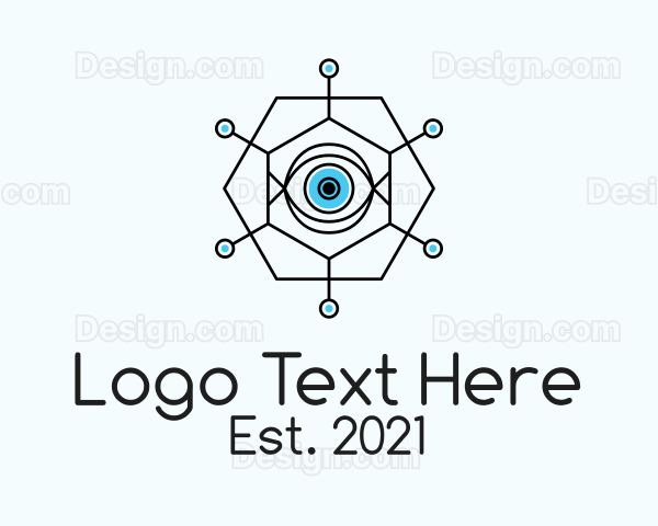 Linear Hexagon Eye Logo