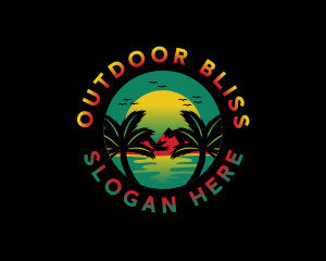 Jamaican Beach Resort logo design