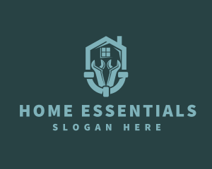 Home Plumbing Wrench  logo design