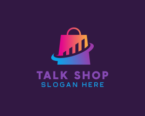 Statistics Shopping Bag logo design