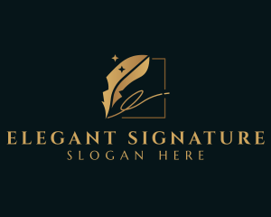 Feather Quill Signature logo design