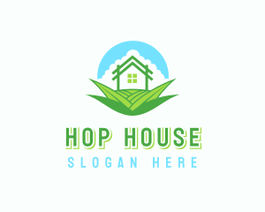 House Yard Grass Landscaping logo design