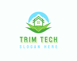 House Yard Grass Landscaping logo design