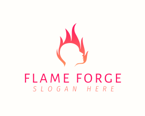 Human Flame Head logo design