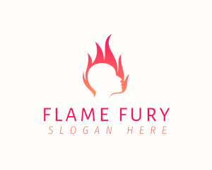 Human Flame Head logo design