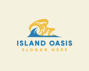 Tropical Summer Plane Travel logo design