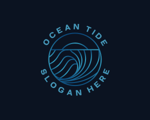 Wave Water Ocean logo design