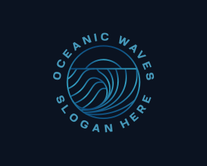 Wave Water Ocean logo design