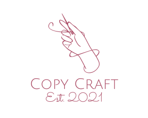 Pink Dressmaker Hand Craft  logo design