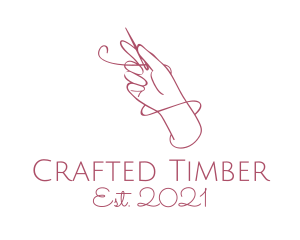 Pink Dressmaker Hand Craft  logo design