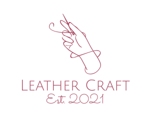 Pink Dressmaker Hand Craft  logo design