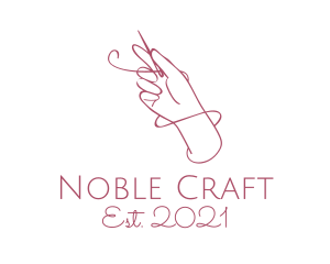 Pink Dressmaker Hand Craft  logo design