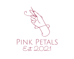 Pink Dressmaker Hand Craft  logo design