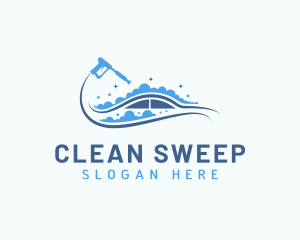 Car Cleaning Wave logo design