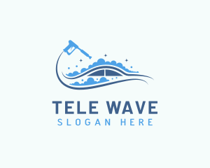 Car Cleaning Wave logo design