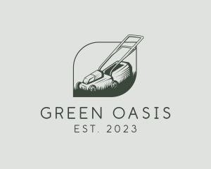 Garden Grass Lawn Mower logo design