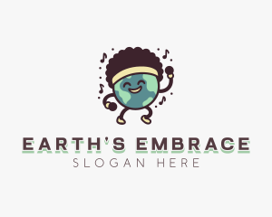 Dancing Planet Earth logo design