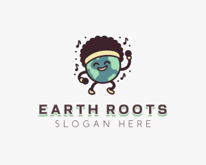 Dancing Planet Earth logo design