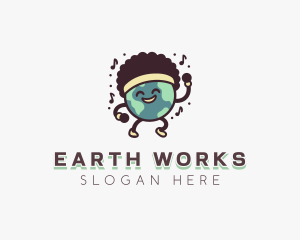 Dancing Planet Earth logo design