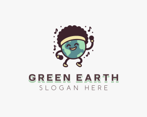 Dancing Planet Earth logo design