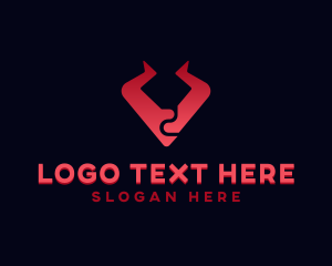 Abstract Bull Horns logo