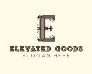 Antique Boutique Hotel Letter E logo design