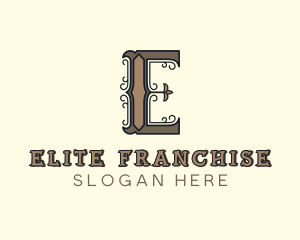 Antique Boutique Hotel Letter E logo design