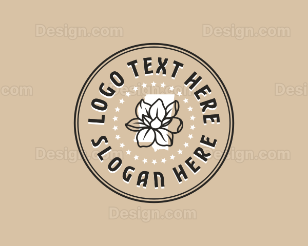 Magnolia Mississippi Flower Logo