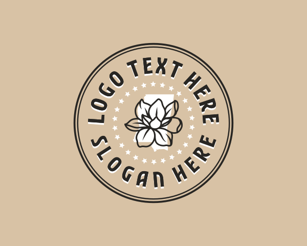 Magnolia Mississippi Flower logo