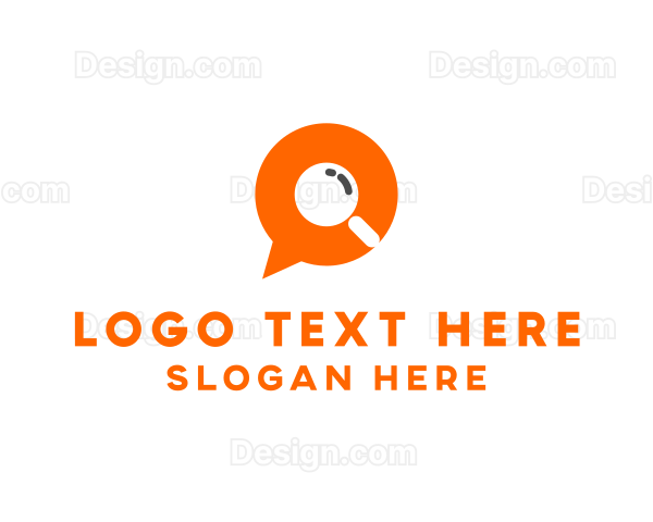 Chat Magnifying Glass Logo