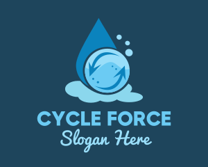 Laundry Droplet Cycle logo design