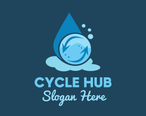 Laundry Droplet Cycle logo design