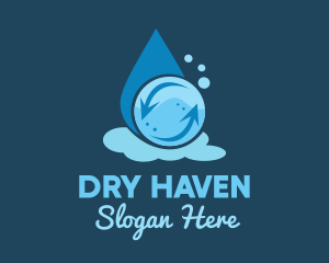 Laundry Droplet Cycle logo design