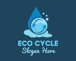 Laundry Droplet Cycle logo design