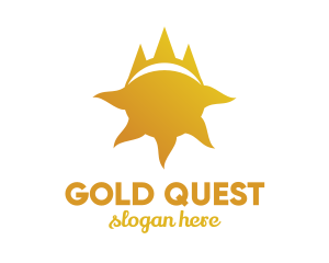 Gold Sun Crown logo design