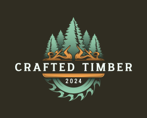 Lumber Carpentry Woodwork logo design