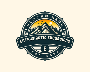 Outdoor Compass Mountain logo design