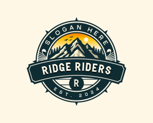 Outdoor Compass Mountain logo design